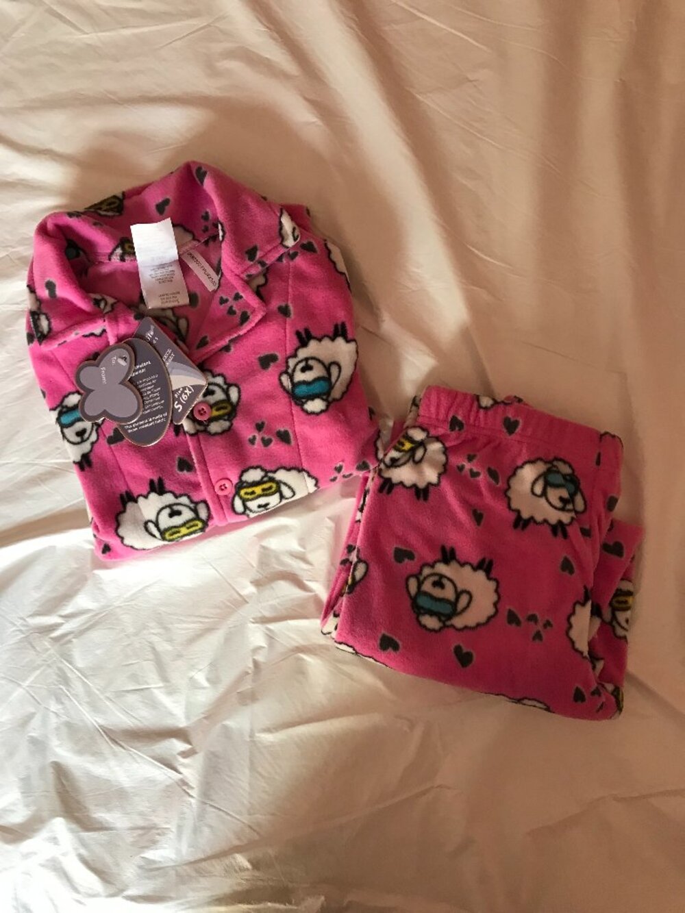New Little girls size 6X pink sheep pajama set